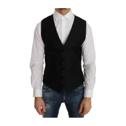 Zwart Velvet Cirkel Polka Dot Vest
