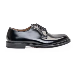 Zwarte leren veterschoenen