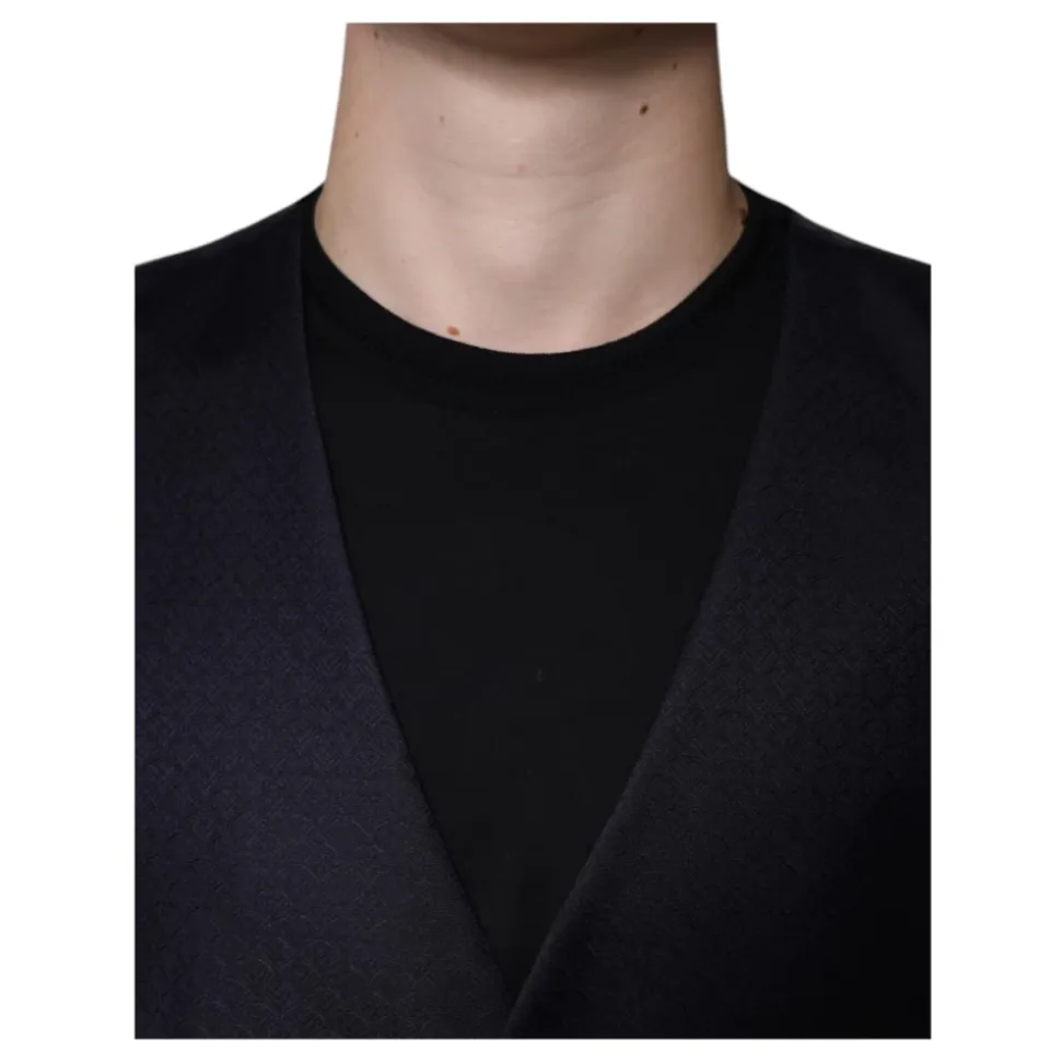 Zwarte Wollen Blend Vestjurk