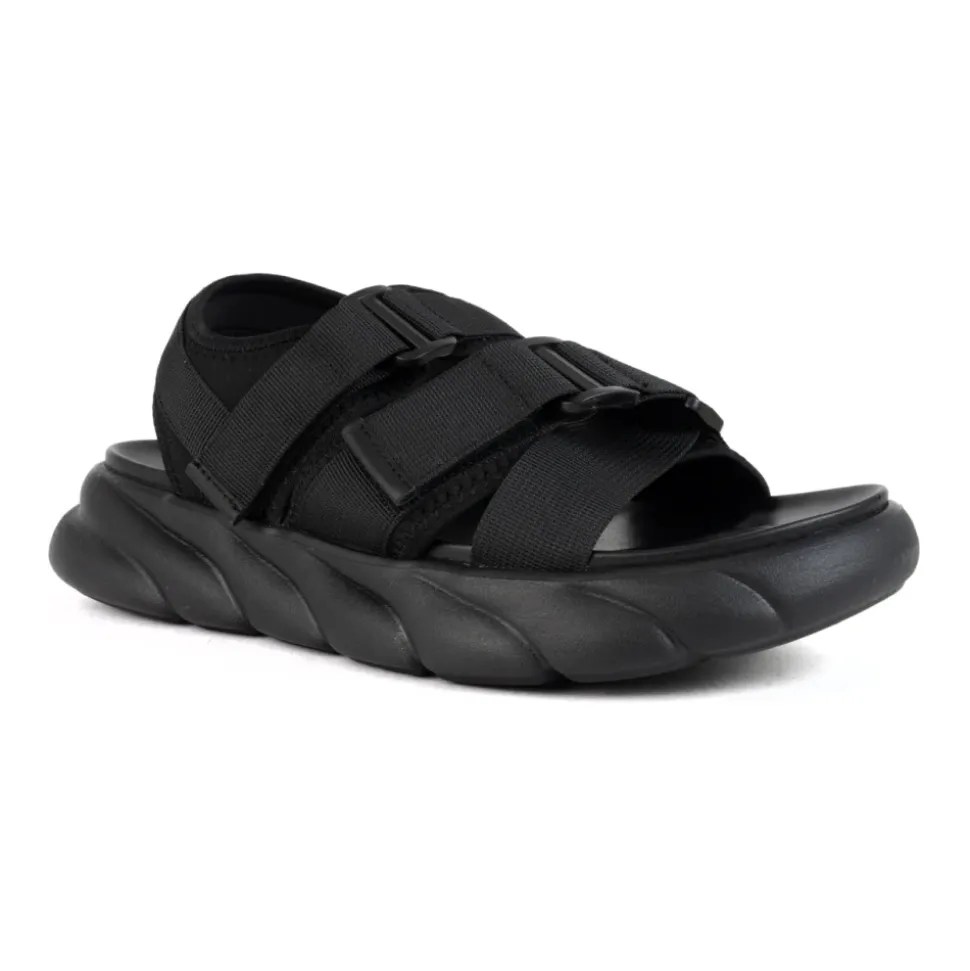 Zwarte Casual Platte Sandalen voor Mannen