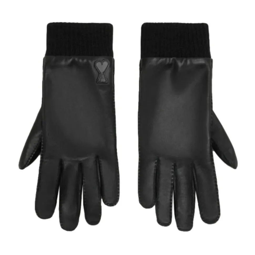 Zwarte Casual Schapenleren Handschoenen