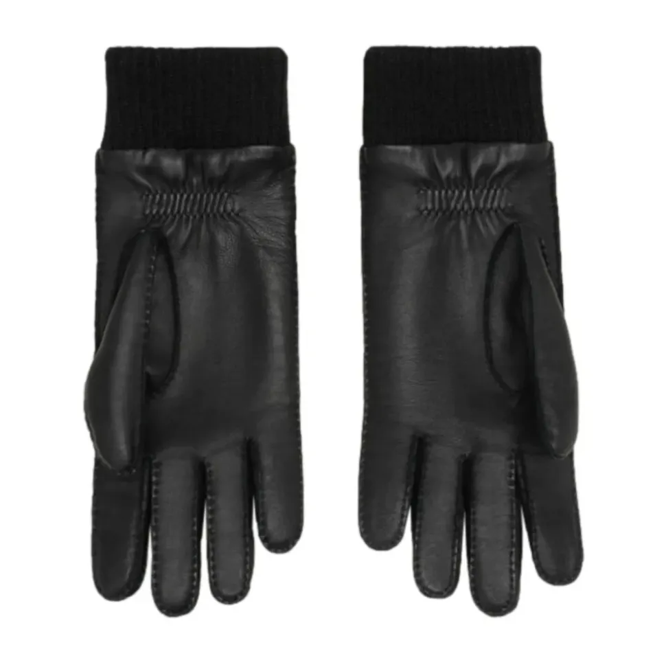 Zwarte Casual Schapenleren Handschoenen