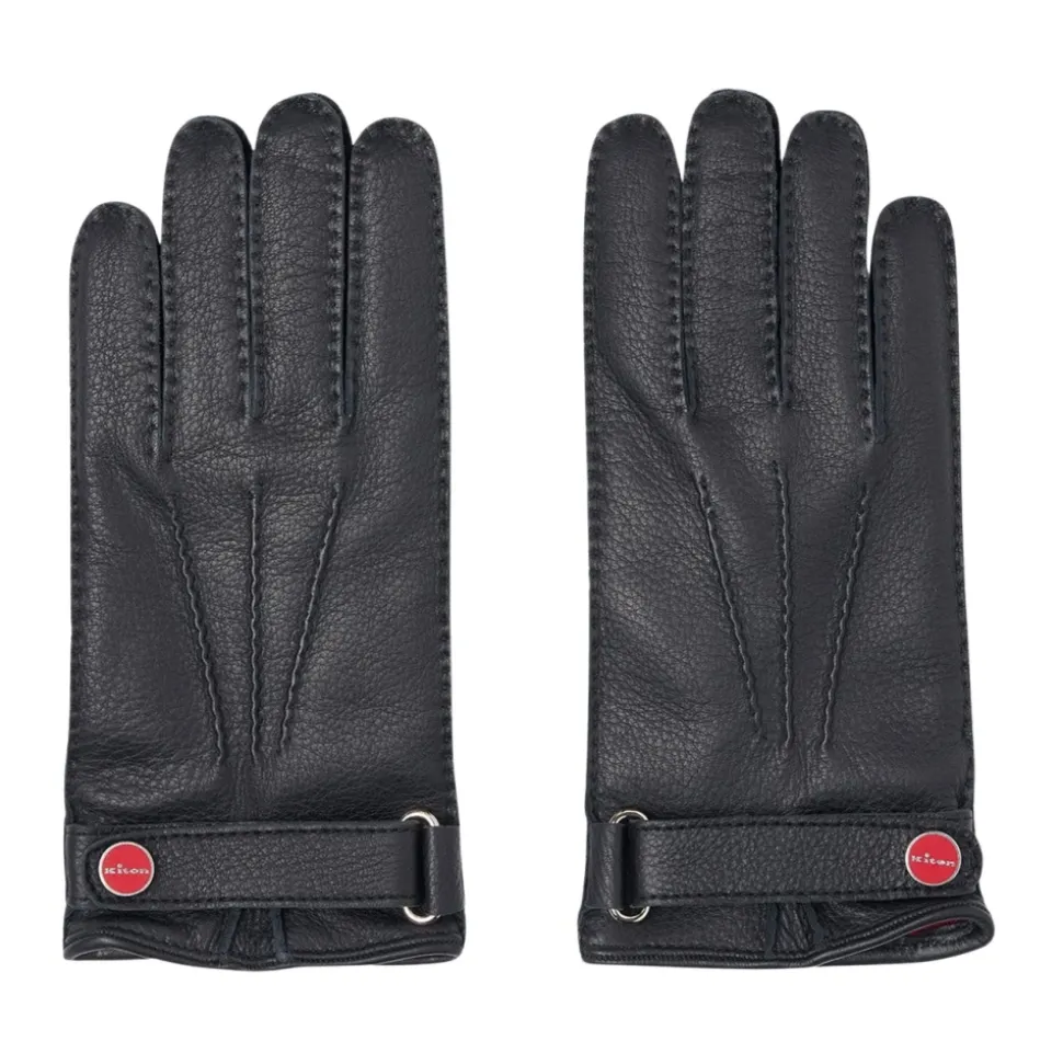 Zwarte Handschoenen van Hertenleer met Kasjmier Voering
