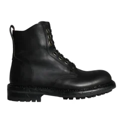 Zwarte Leren High-Top Combat Laarzen