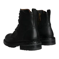 Zwarte Leren High-Top Combat Laarzen