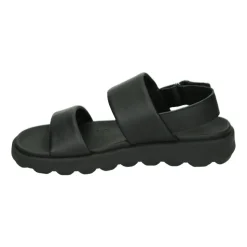 Zwarte Leren Sandalen Stijlvol Model