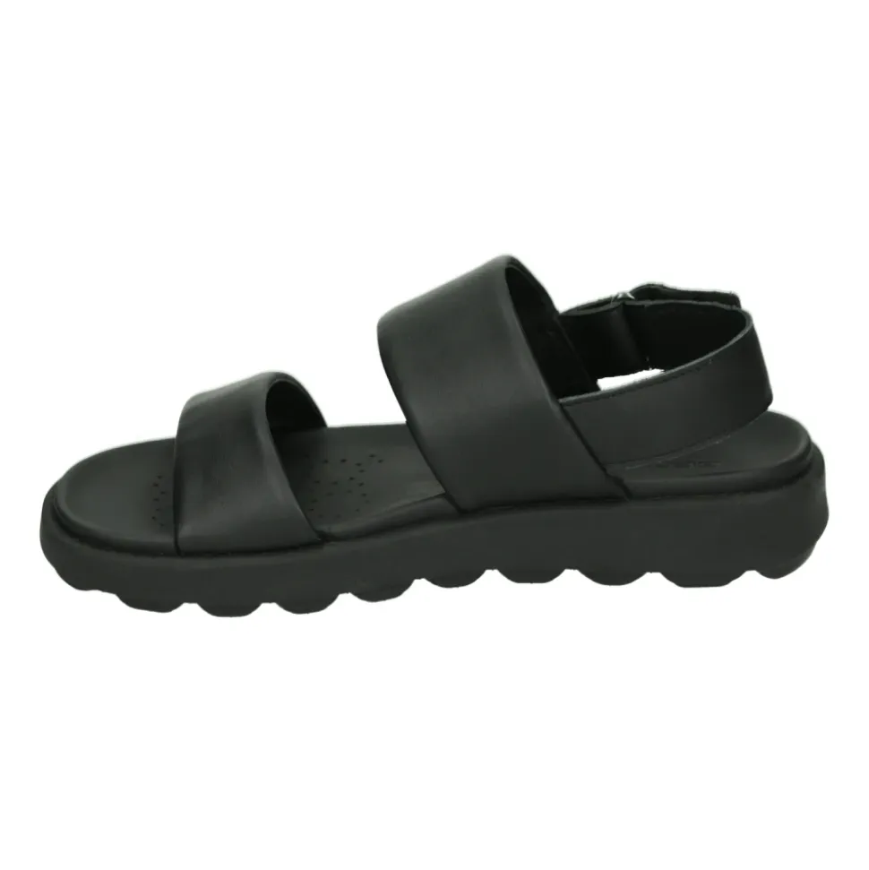 Zwarte Leren Sandalen Stijlvol Model