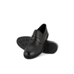 Zwarte Penny Loafers met dikke zool