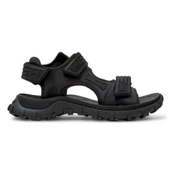 Zwarte platte sandalen voor mannen