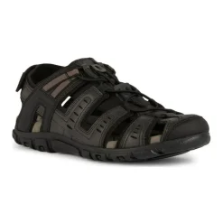 Zwarte Platte Strada Sandalen