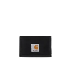 Zwarte Polyester Canvas Portemonnee met Iconisch Logopatch