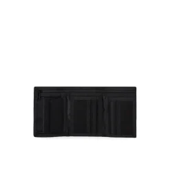 Zwarte Polyester Canvas Portemonnee met Iconisch Logopatch