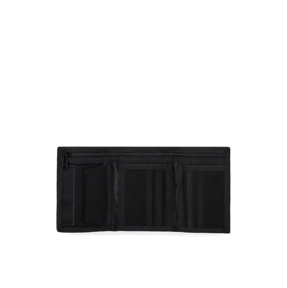 Zwarte Polyester Canvas Portemonnee met Iconisch Logopatch