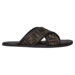 Zwarte Sandalen met FF Motief