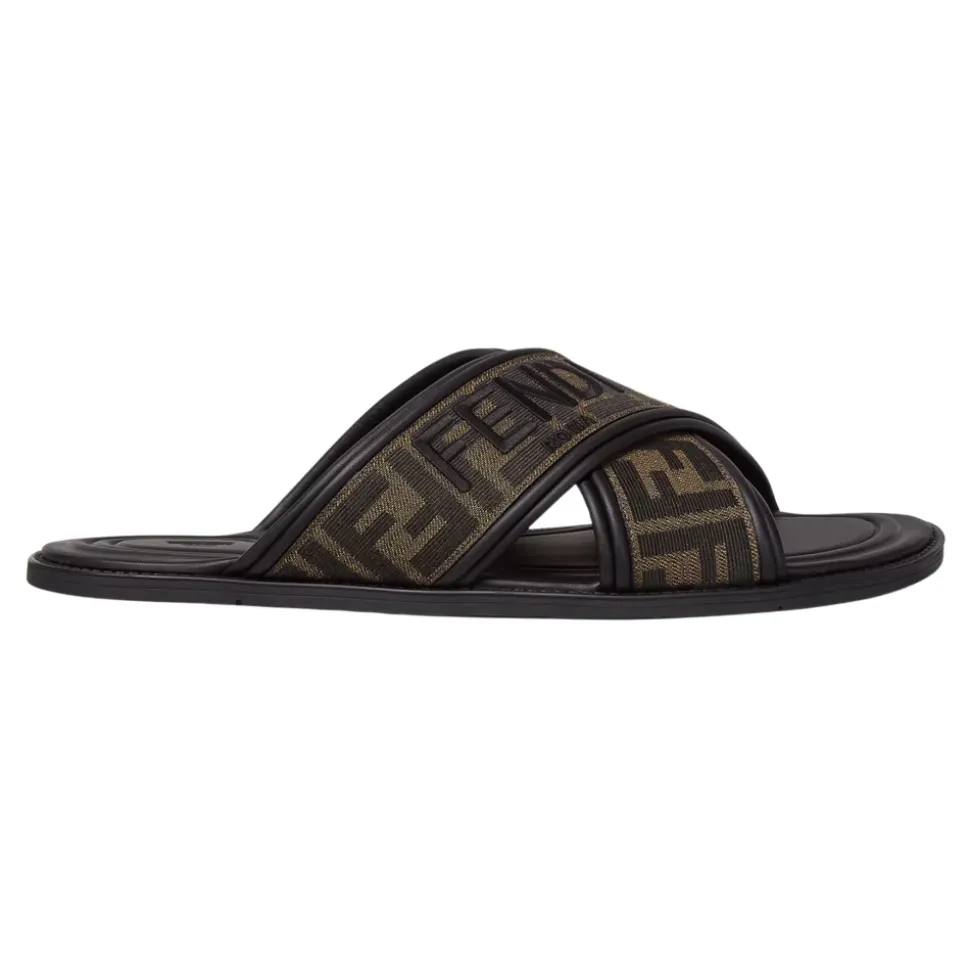Zwarte Sandalen met FF Motief