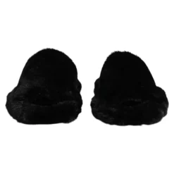 Zwarte Velvet Slides Pantoffels Schoenen
