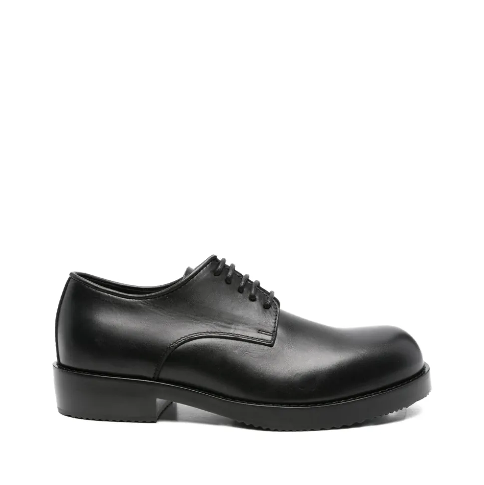 Zwarte Veterschoenen met Lage Hak