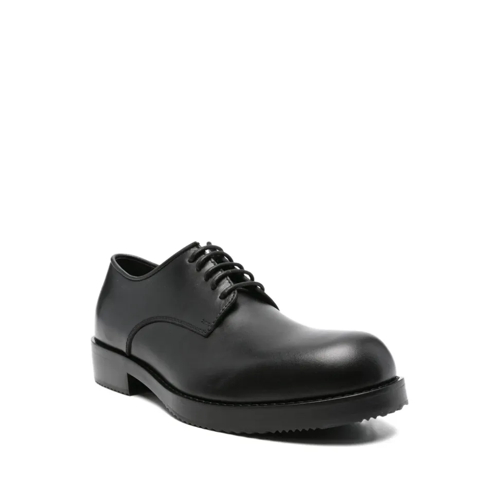 Zwarte Veterschoenen met Lage Hak