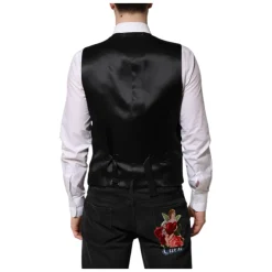 Zwarte Wol Formele Jurk Vest