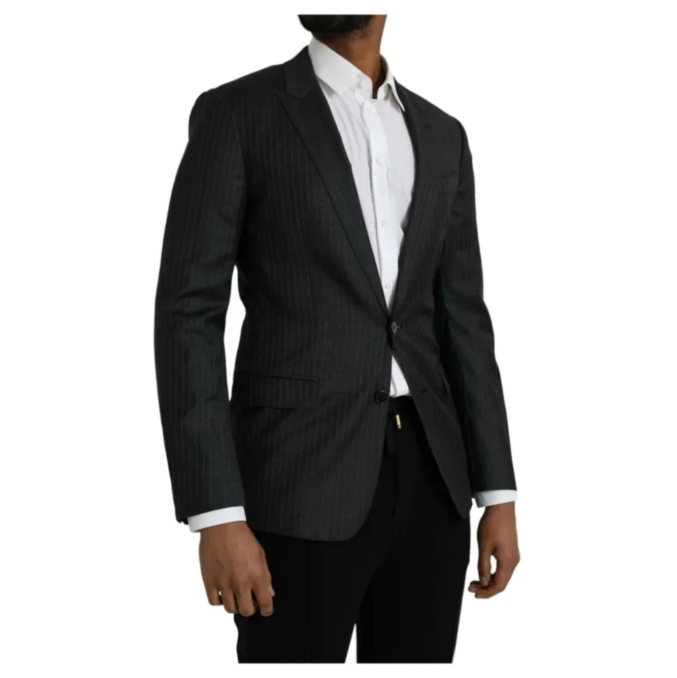 Zwart Gestreepte Jas Blazer