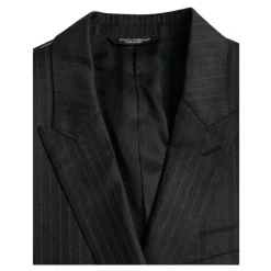 Zwart Gestreepte Jas Blazer