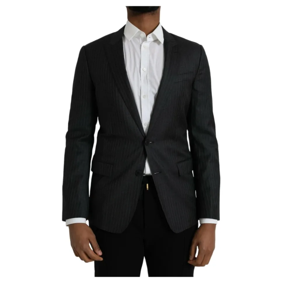 Zwart Gestreepte Jas Blazer
