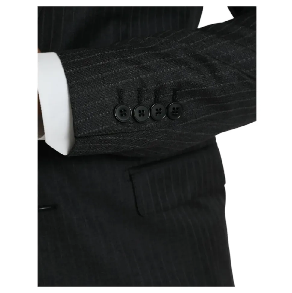 Zwart Gestreepte Jas Blazer
