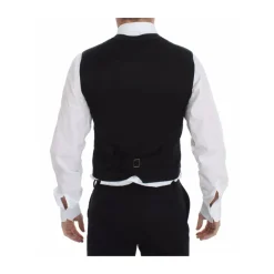 Zwart V-hals Jurk Vest Klassieke Pasvorm