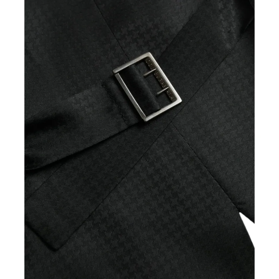 Zwart Wol Formeel Jurk Vest