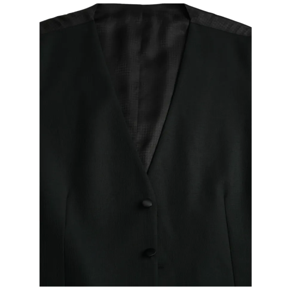 Zwart Wol Formeel Jurk Vest