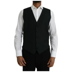 Zwart Wol Formeel Jurk Vest