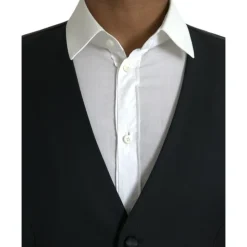 Zwart Wol Formeel Jurk Vest
